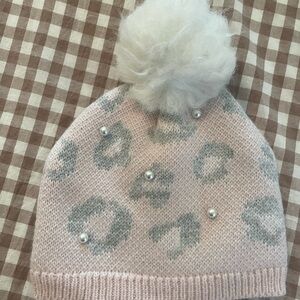 Pink and Gray Baby/Toddler Pom-Pom Beanie